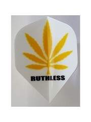 RUTHLESS Ruthless White with Yellow Pot Leaf Standard Dart Flights - 5 Sets