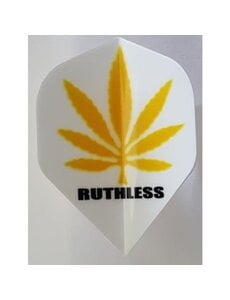 RUTHLESS Ruthless White with Yellow Pot Leaf Standard Dart Flights - 5 Sets