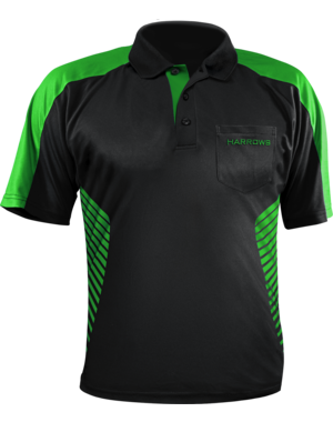 Harrows Darts Harrows Vivid Black And Green S Dart Shirt