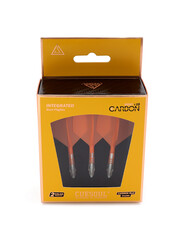 CueSoul Cuesoul ROST T19 Carbon Integrated Dart Shaft and Flight Big Wing Orange Flight with White Carbon Rod