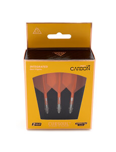CueSoul Cuesoul ROST T19 Carbon Integrated Dart Shaft and Flight Big Wing Orange Flight with White Carbon Rod