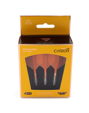 CueSoul Cuesoul ROST T19 Carbon Integrated Dart Shaft and Flight Big Wing Orange Flight with White Carbon Rod