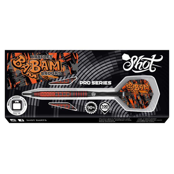 SHOT DARTS Shot Pro Series Bradley Brooks 90% Steel Tip Darts