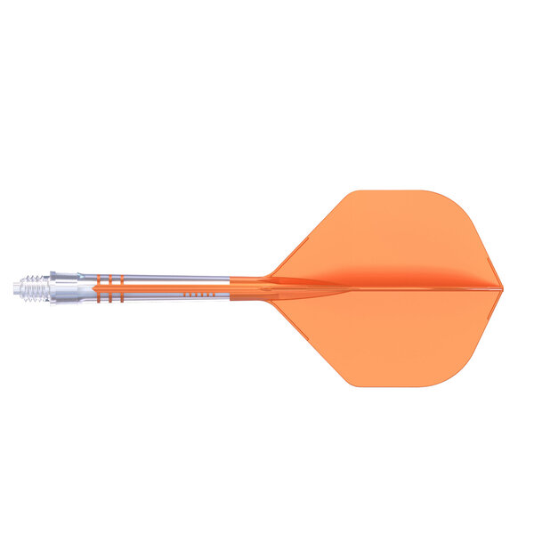 CueSoul Cuesoul ROST T19 Carbon Integrated Dart Shaft and Flight Small Standard Wing Orange Flight with White Carbon Rod