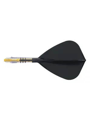 CueSoul Cuesoul ROST T19 Carbon Integrated Dart Shaft and Flight Kite Black Flight with Yellow Carbon Rod