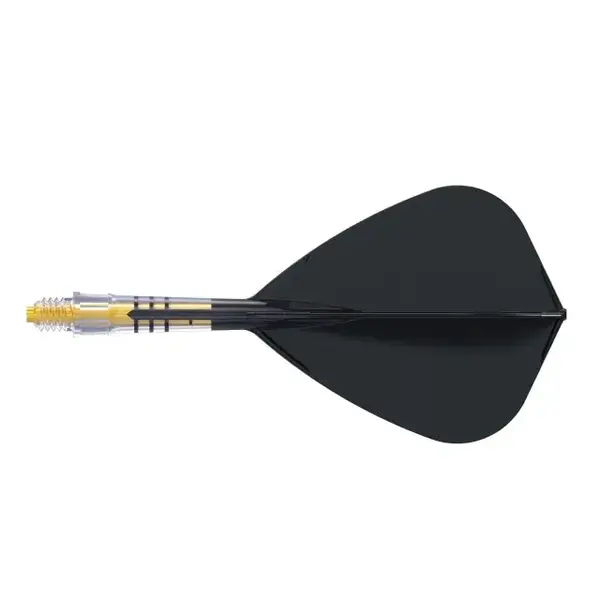 CueSoul Cuesoul ROST T19 Carbon Integrated Dart Shaft and Flight Kite Black Flight with Yellow Carbon Rod