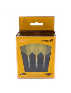 CueSoul Cuesoul ROST T19 Carbon Integrated Dart Shaft and Flight Big Wing Yellow Flight with White Carbon Rod