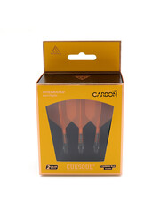 CueSoul Cuesoul ROST T19 Carbon Integrated Dart Shaft and Flight Big Wing Orange Flight with Black Carbon Rod