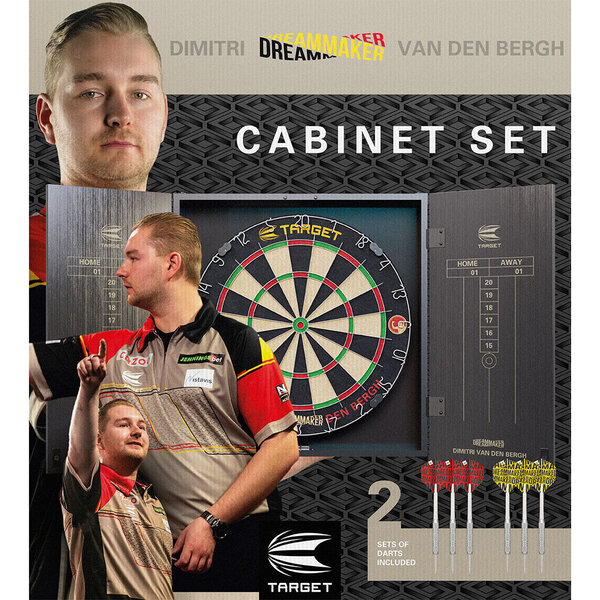 Target Darts Target Dimitri van den Bergh Dart Board Cabinet Set