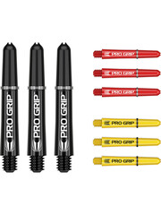 Target Darts Target Pro Grip Combi Set Black Red Yellow Dart Shafts