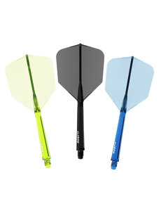 CueSoul CueSoul Rost77 Tri Pack Transparent Black Blue Lime Green Standard Dart Flights