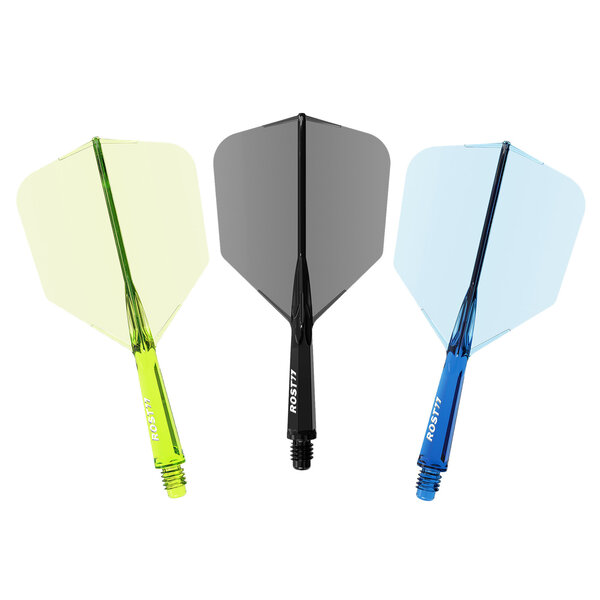 CueSoul CueSoul Rost77 Tri Pack Transparent Black Blue Lime Green Standard Dart Flights