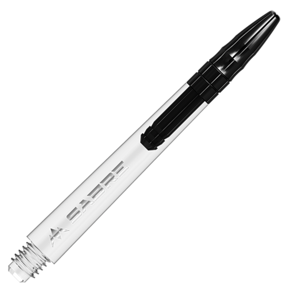 Mission Darts Mission Sabre Shafts - Polycarbonate - Clear - Black Top - Medium