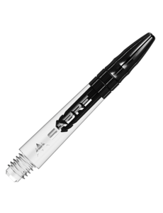 Mission Darts Mission Sabre Shafts - Polycarbonate - Clear - Black Top - Tweenie
