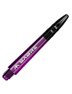 Mission Darts Mission Sabre Shafts - Polycarbonate - Purple - Black Top - Tweenie