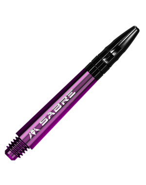 Mission Darts Mission Sabre Shafts - Polycarbonate - Purple - Black Top - Tweenie