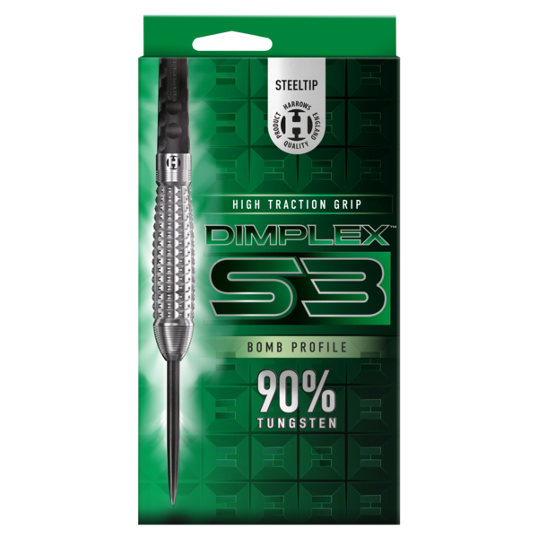 Harrows Darts Harrows Dimplex S3 Bomb 90% Steel Tip Darts
