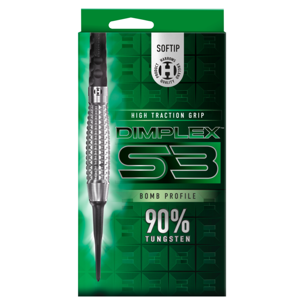 Harrows Darts Harrows Dimplex S3 Bomb 90% Soft Tip Darts
