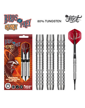 SHOT DARTS Shot Birds of Prey Osprey 80% Tungsten Soft Tip Darts 18g