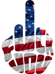 Darting Around American Flag F-U Window Sticker