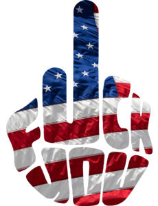 Darting Around American Flag F-U Window Sticker