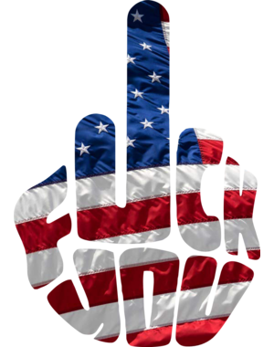 Darting Around American Flag F-U Window Sticker