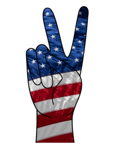 Darting Around American Flag Peace Sign Window Sticker