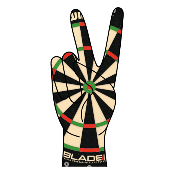 Darting Around Dartboard Peace Sign Window Sticker