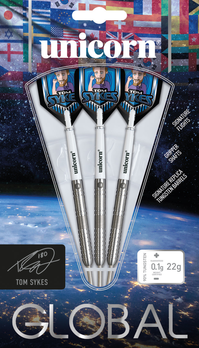 Unicorn Tom Sykes 90% Steel Tip Darts 22g - DARTING AROUND LLC