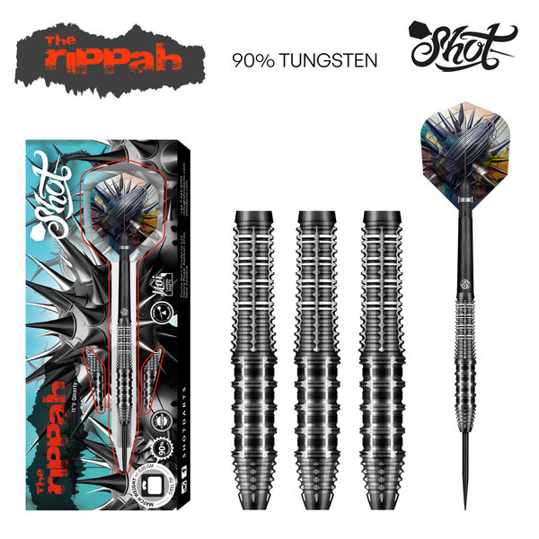 SHOT DARTS Shot Gnarly Rippah 90% Steel Tip Darts