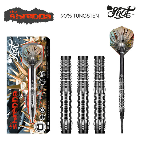 SHOT DARTS Shot Gnarly Shredda 90% Soft Tip Darts 20g
