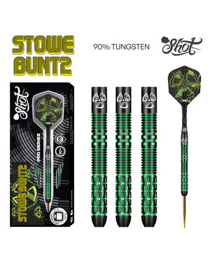 SHOT DARTS Shot Pro Series Stowe Buntz 2.0 Black Ti Steel Tip Darts