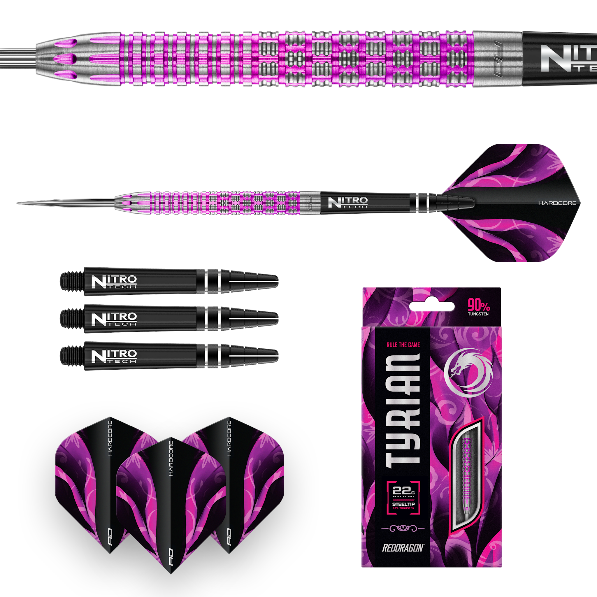 Red Dragon Tyrian Soft Tip Darts 22g - DARTING AROUND LLC