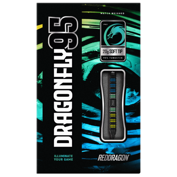 RED DRAGON Red Dragon Dragonfly 95 Black Parallel Soft Tip Darts 20g
