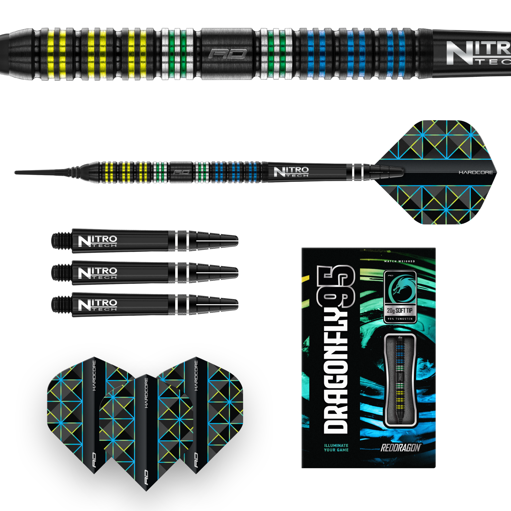Javelin Black 85% Tungsten Steel Tip Darts by Red Dragon