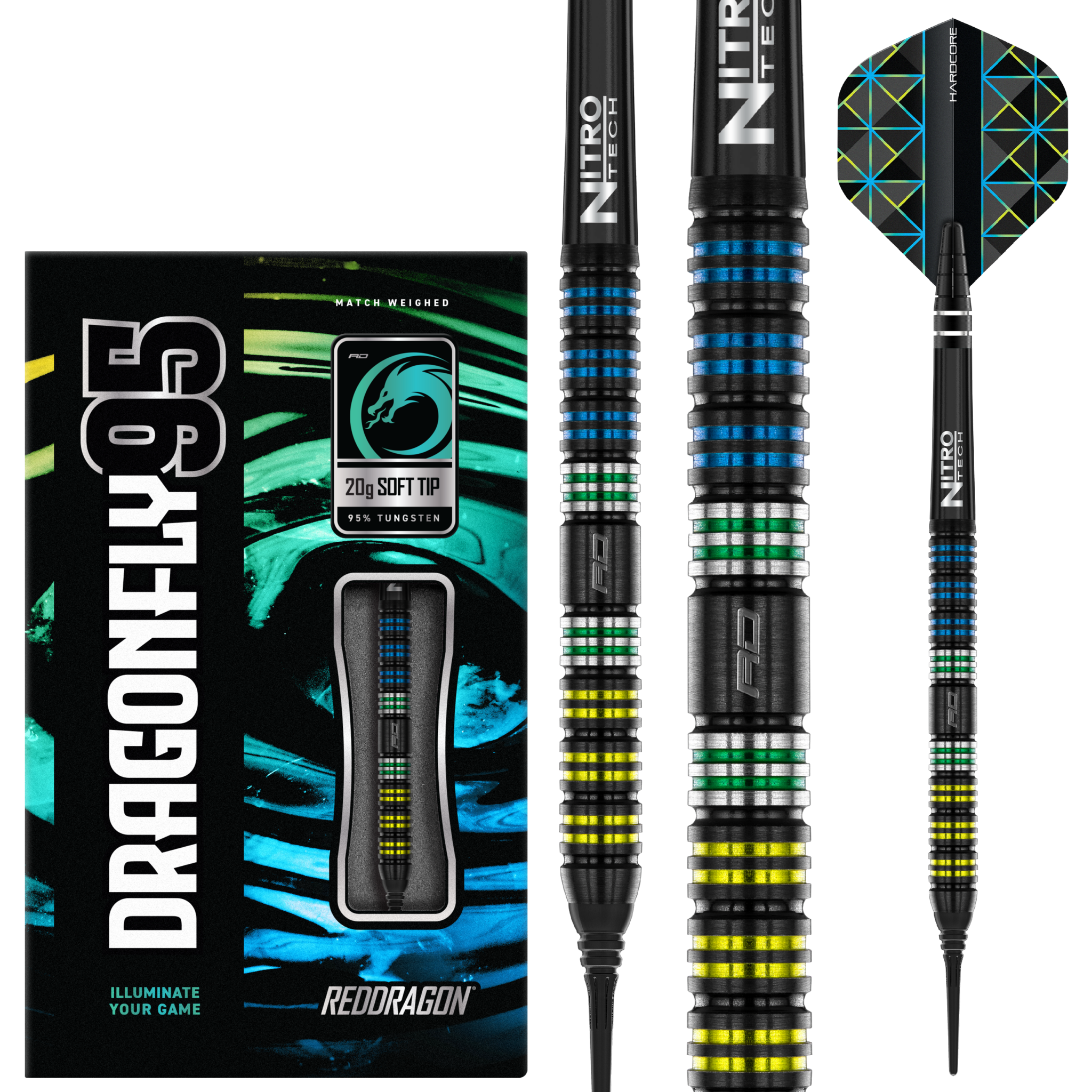 Red Dragon Dragonfly 95 Parallel Soft Tip Darts - 20gm