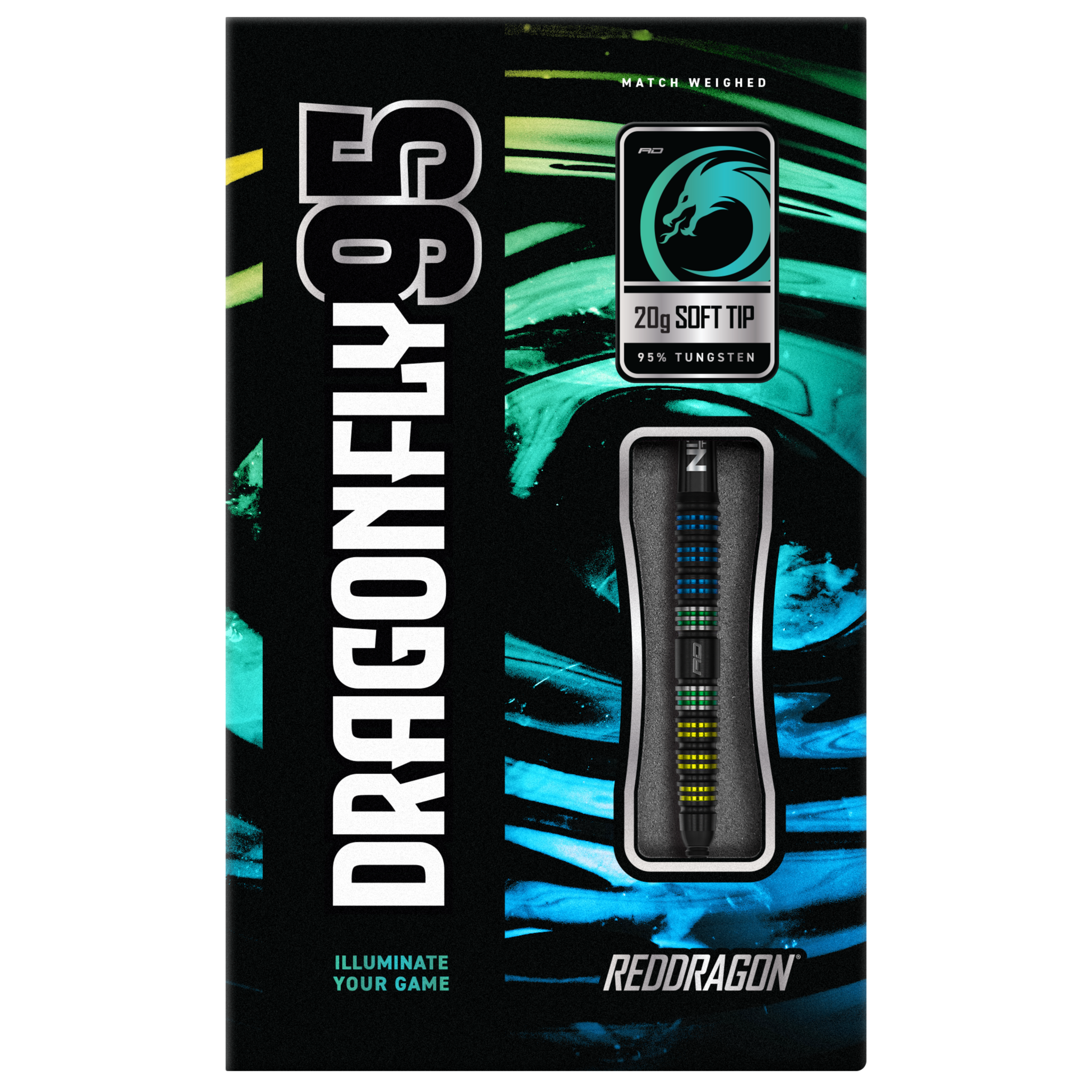 Red Dragon Dragonfly 95 Black Tapered Soft Tip Darts 20g
