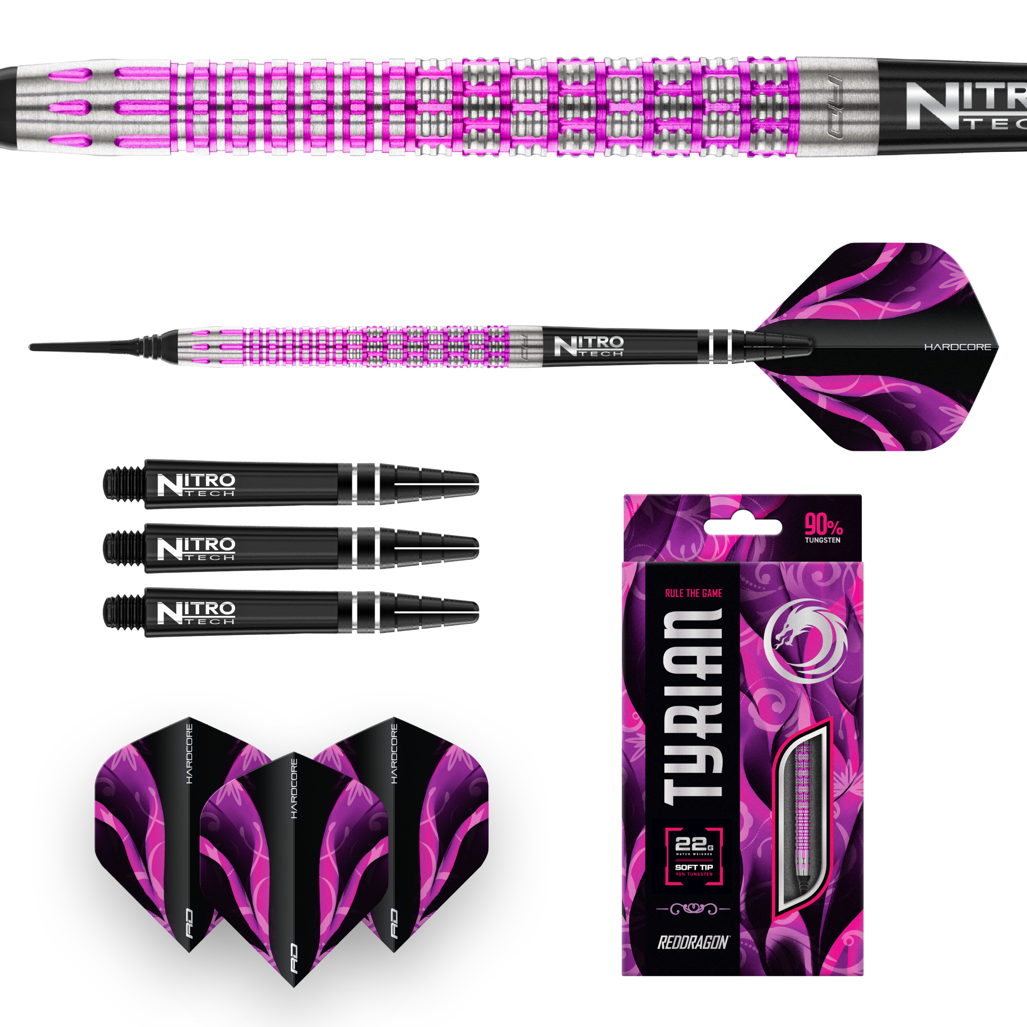 無料クーポン配布 アプリ 22g Darts Tip Soft Tyrian Dragon Red - LLC AROUND DARTING ダーツ
