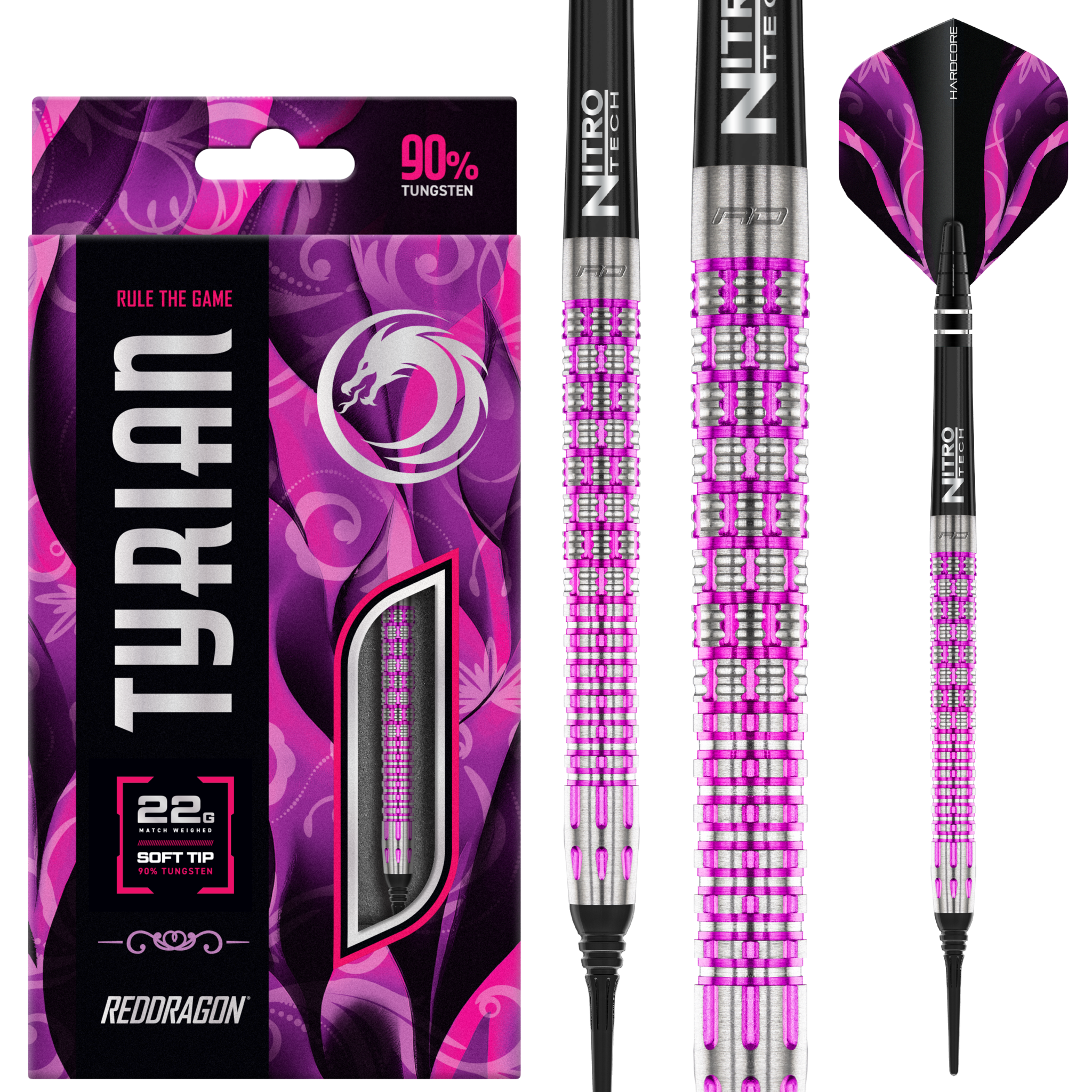 Red Dragon Tyrian Soft Tip Darts 22g - DARTING AROUND LLC