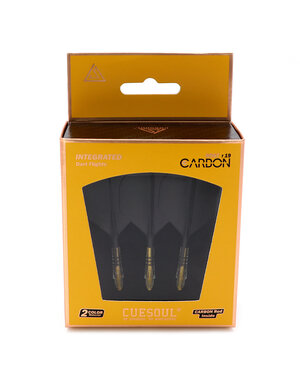 CueSoul Cuesoul ROST T19 Carbon Integrated Dart Shaft and Flight Big Standard Wing Black Flight with Yellow Carbon Rod
