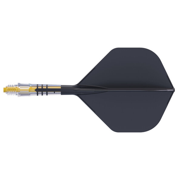 CueSoul Cuesoul ROST T19 Carbon Integrated Dart Shaft and Flight Big Standard Wing Black Flight with Yellow Carbon Rod