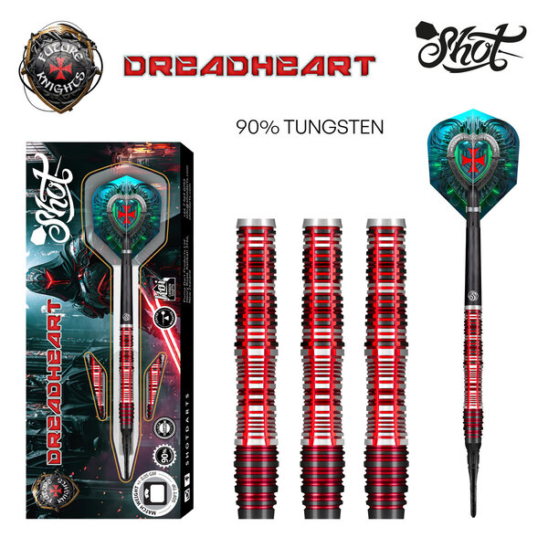 SHOT DARTS Shot Future Knights Dreadheart 90% Soft Tip Darts 20g