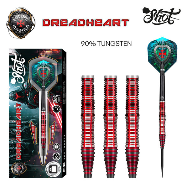 SHOT DARTS Shot Future Knights Dreadheart 90% Steel Tip Darts