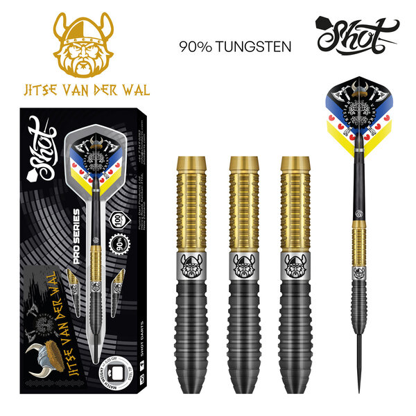 SHOT DARTS Shot Pro Series Jitse van der Wal 90% Steel Tip Darts