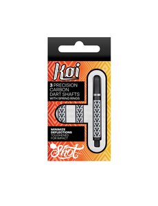 SHOT DARTS Shot Koi Carbon Pakati White Dart Shafts