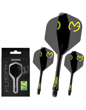 Winmau Darts Winmau MvG Pac Man Black and Green Fusion No. 2 Dart Flights