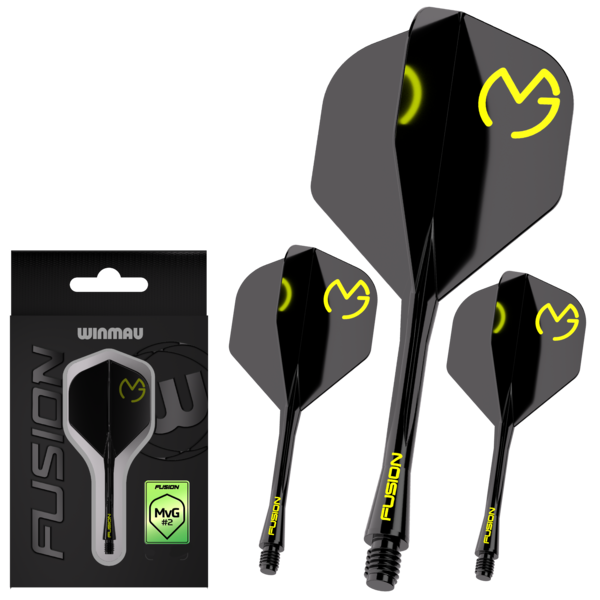 Winmau Darts Winmau MvG Pac Man Black and Green Fusion No. 2 Dart Flights