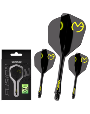 Winmau Darts Winmau MvG Pac Man Black and Green Fusion No. 6 Dart Flights