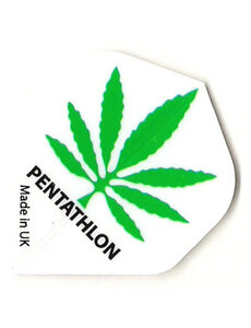 PENTATHLON Pentathlon White Green Leaf Standard Dart Flights