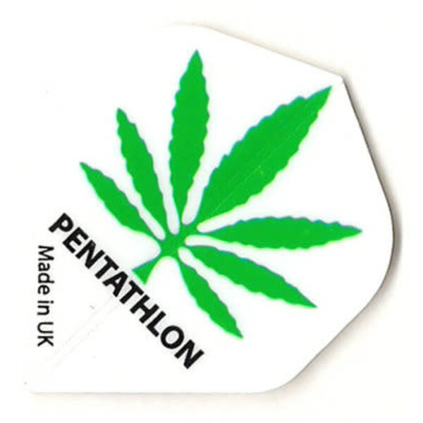 PENTATHLON Pentathlon White Green Leaf Standard Dart Flights
